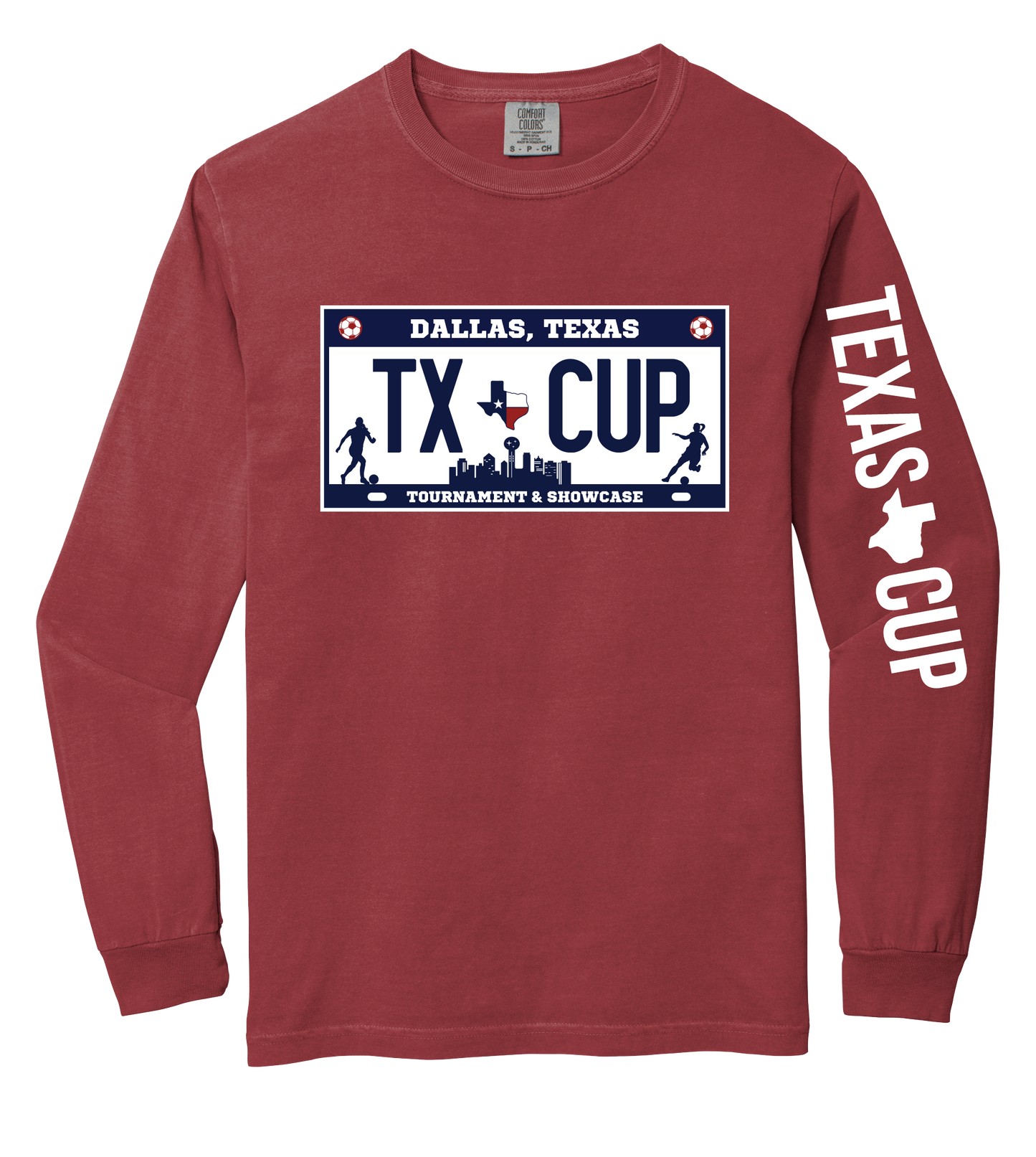 TX Cup License Plate L/S Tee - Crimson
