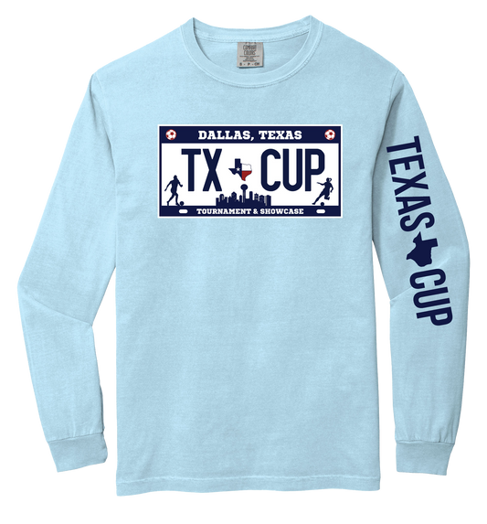 TX Cup License Plate L/S Tee - Chambray